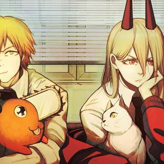 Pochita desktop wallpaper