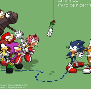 Classic Sonic and Amy desktop wallpaper