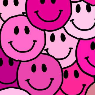 Preppy pink smiley face wallpaper
