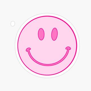 Preppy pink smiley face wallpaper