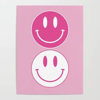 Preppy pink smiley face wallpaper