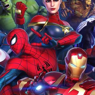 Marvel characters collection phone wallpaper