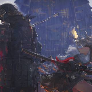 Anime samurai PC wallpaper