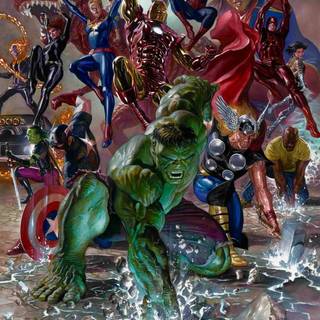 Marvel characters collection phone wallpaper