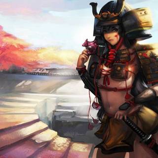 Anime samurai PC wallpaper