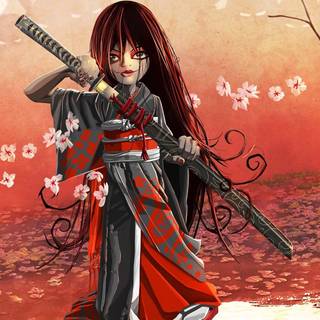 Anime samurai PC wallpaper