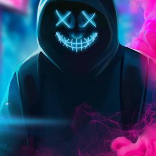 Neon mask man wallpaper