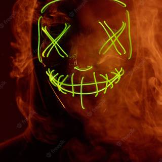 Neon mask man wallpaper