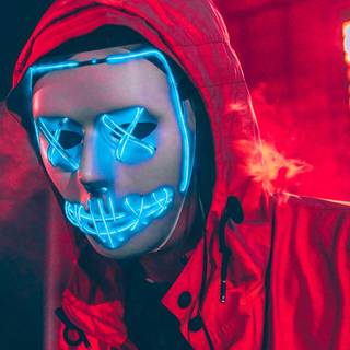 Neon mask man wallpaper