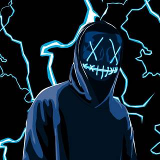 Neon mask man wallpaper