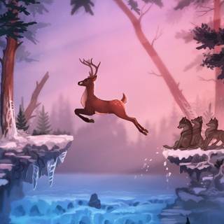 1360x768 vector winter wallpaper