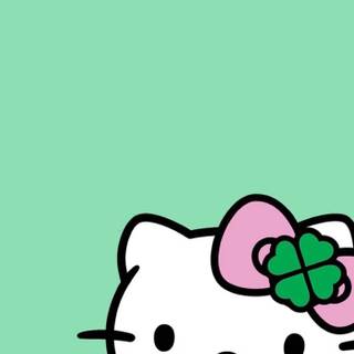 Hello Kitty green wallpaper