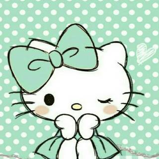 Hello Kitty green wallpaper