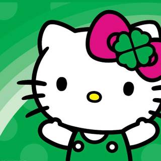 Hello Kitty green wallpaper