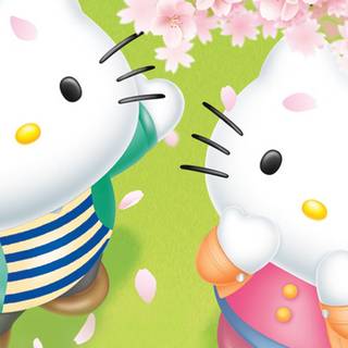 Hello Kitty green wallpaper