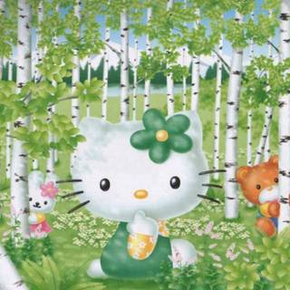 Hello Kitty green wallpaper