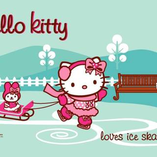 Hello Kitty green wallpaper