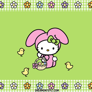 Hello Kitty green wallpaper