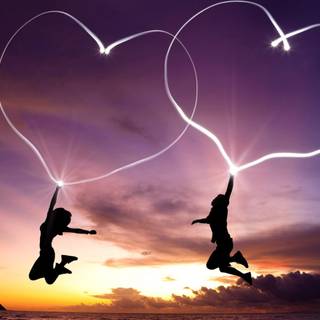 Valentines clouds wallpaper