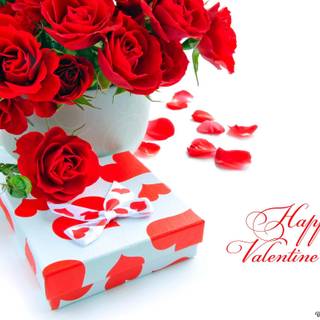 Valentines red roses wallpaper