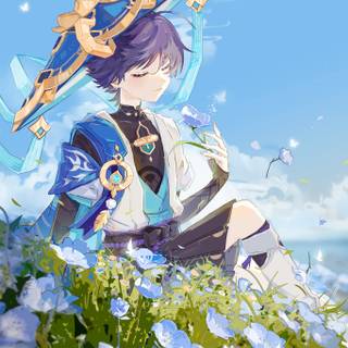 Wanderer Genshin iPhone wallpaper