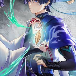 Wanderer Genshin iPhone wallpaper