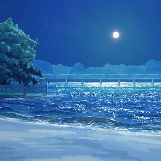 Summer moon desktop wallpaper