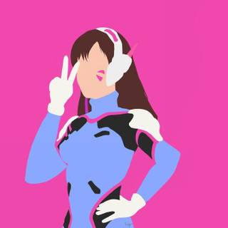 D.Va desktop minimalist wallpaper