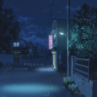 PS4 anime city street wallpaper