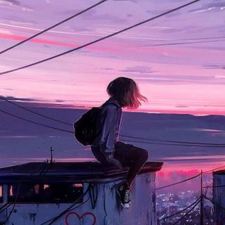 PS4 anime city street wallpaper