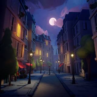 PS4 anime city street wallpaper