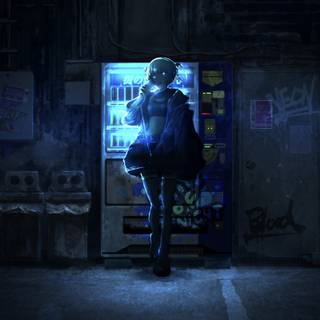 PS4 night anime 4k wallpaper