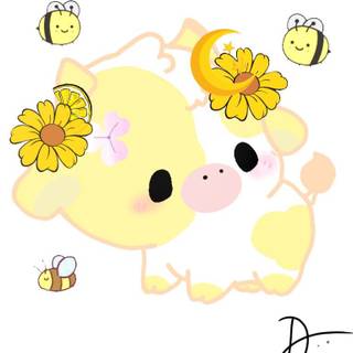 Floofyfluff Cow wallpaper