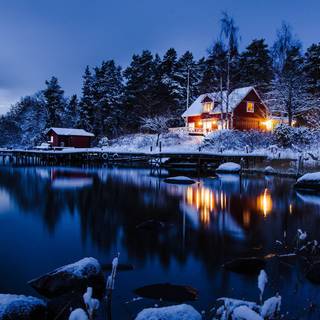 Lake scene wallpaper