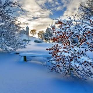 Sunset Japan winter wallpaper