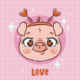 Valentines pigs wallpaper