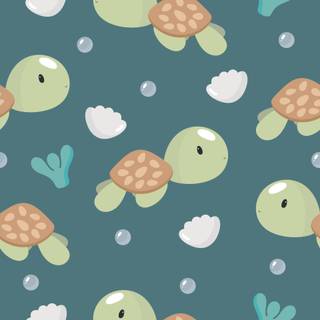 Kawaii turtles wallpaper