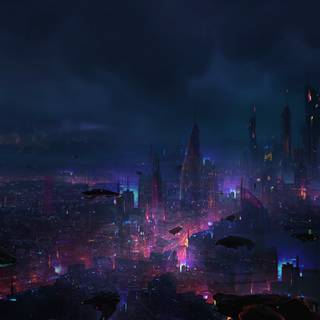 Cyberpunk iPad wallpaper