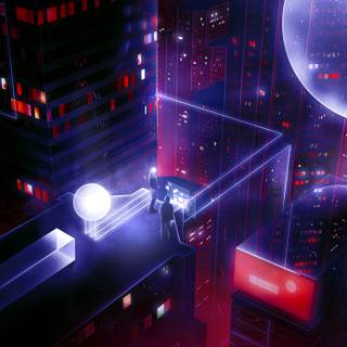 Cyberpunk iPad wallpaper