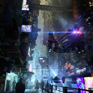 Cyberpunk iPad wallpaper