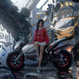 Motorcycle anime wallpaper