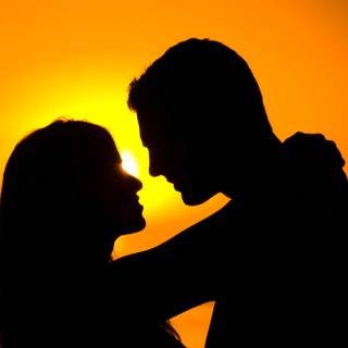 Romantic couple sunset HD wallpaper