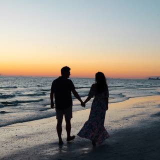 Romantic couple sunset HD wallpaper