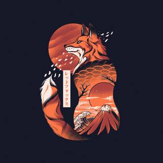 Japanese fox wallpaper