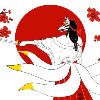 Japanese fox wallpaper