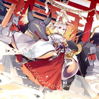 Japanese fox wallpaper