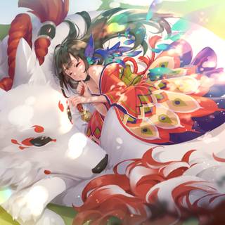 Japanese fox wallpaper