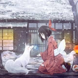 Japanese fox wallpaper