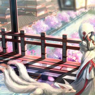 Japanese fox wallpaper