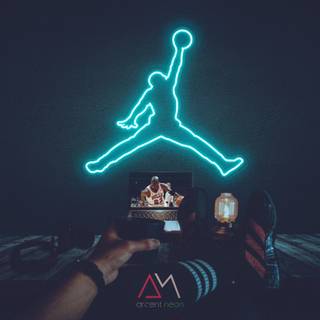 Neon Jordan wallpaper